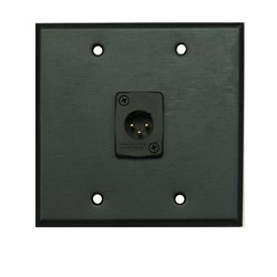 Whirlwind Wall Plate - 2 Gang Black 1 Whirlwind WC3M Male XLR